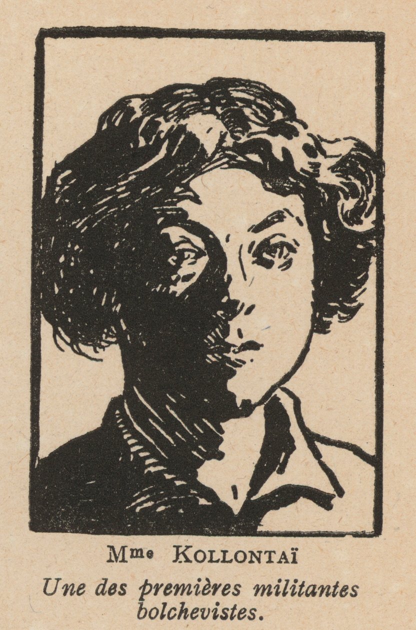 Alexandra Kollontai, russisk marxistisk revolutionær og diplomat (litografi) af French School