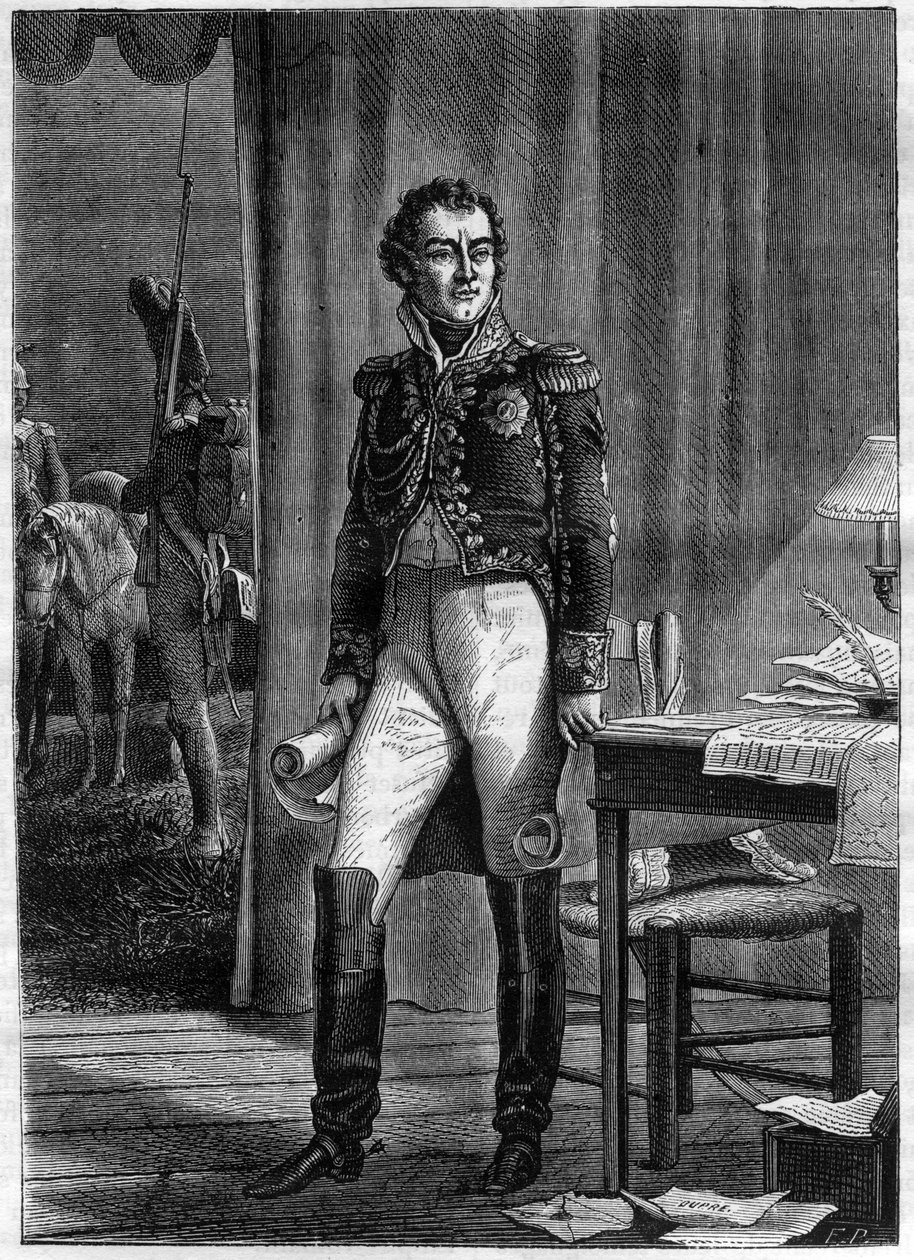 Alexandre Berthier (1753-1815), prins af Neuchatel og marskal af Frankrig (gravering) - Portræt af Louis Alexandre (Louis-Alexandre) Berthier (1753-1815), prins af Neuchatel, marskal af Frankrig - i "Histoire de l