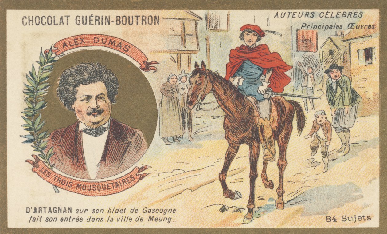 Alexandre Dumas (1802-1870), fransk forfatter, forfatter til "Les trois musketeaires", roman (1844) af French School