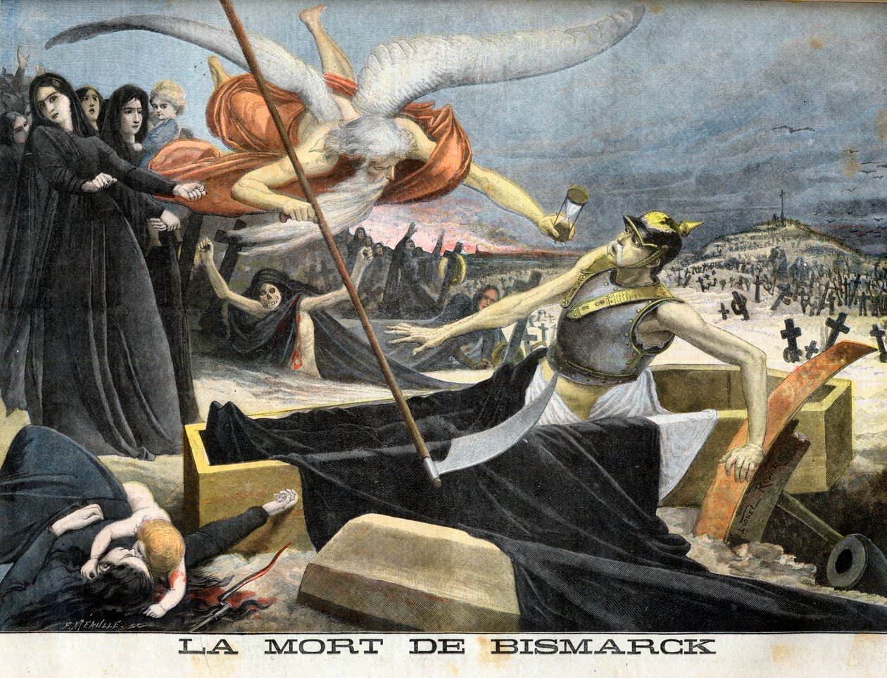 Allegori om Bismarcks død, illustration fra det illustrerede supplement til Le petit Journal af French School