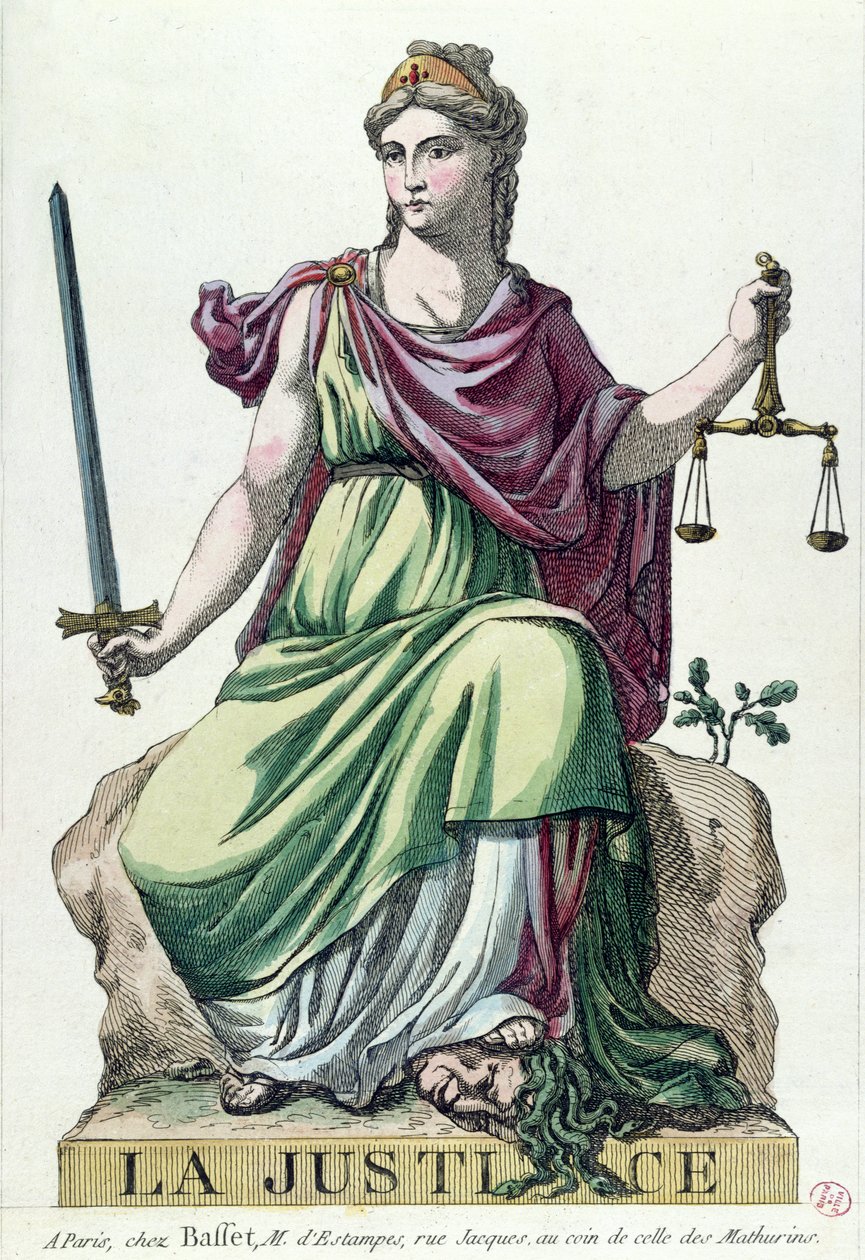 Allegory of Justice, udgivet af Baffet, 1792 af French School
