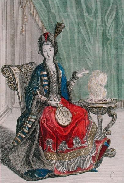 Allegory of Winter (farvet gravering) af French School
