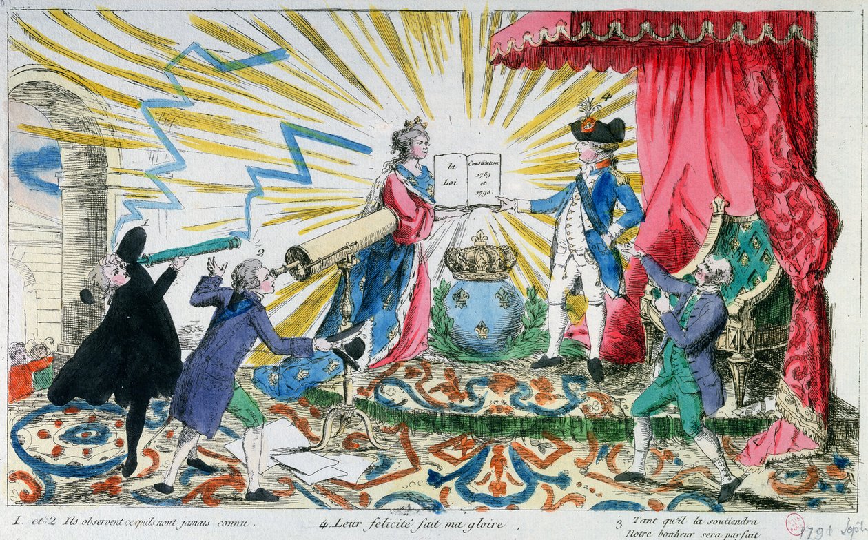 Allegori om accepten af forfatningen af kong Louis XVI (1754-93), 1791 af French School