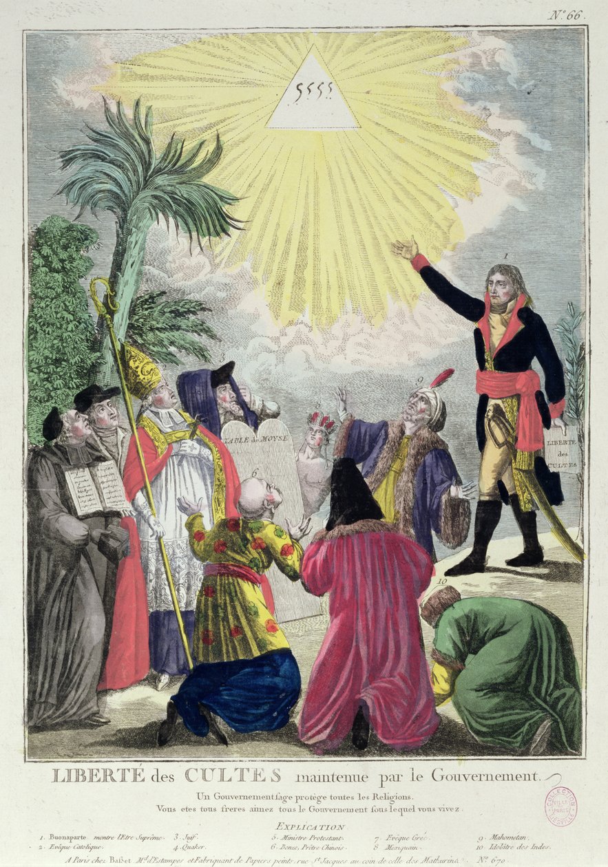 Allegori af konkordatet mellem Napoleon Bonaparte (1769-1821) og pave Pius VII (1742-1823) 1801 (se også 175951) af French School