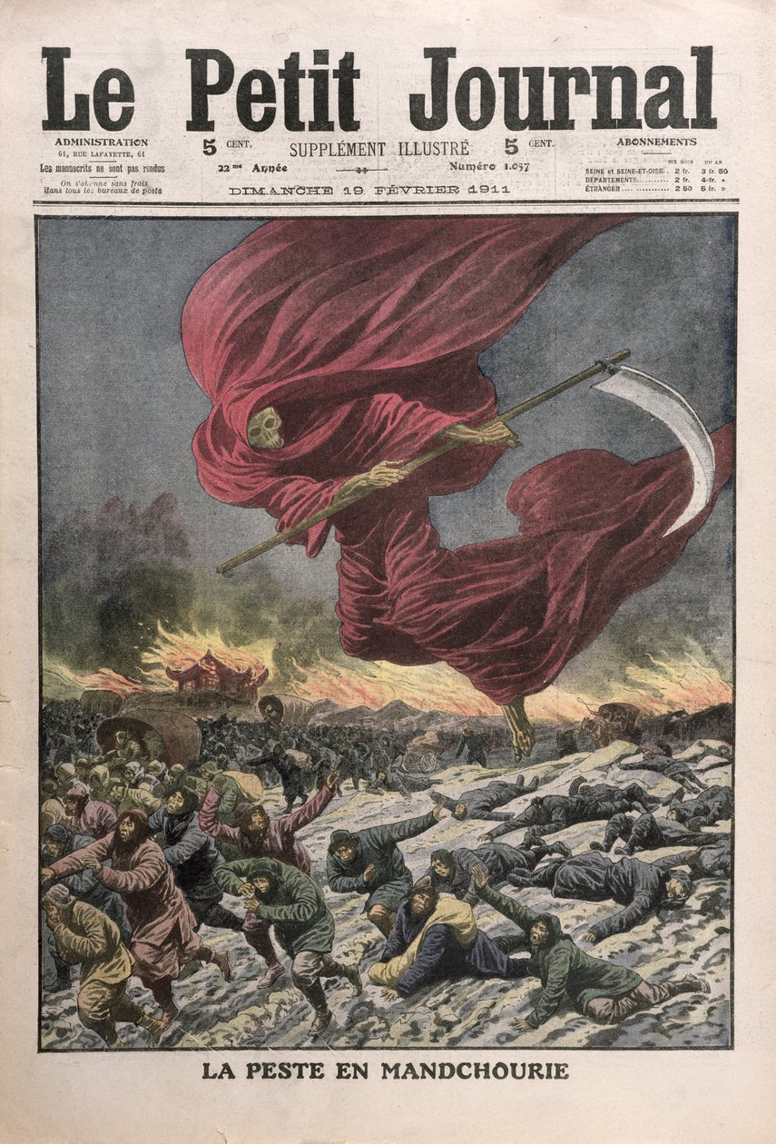 Allegory of the Plague in Manchuria, forsideillustration af Le Petit Journal, 19. februar 1911 af French School