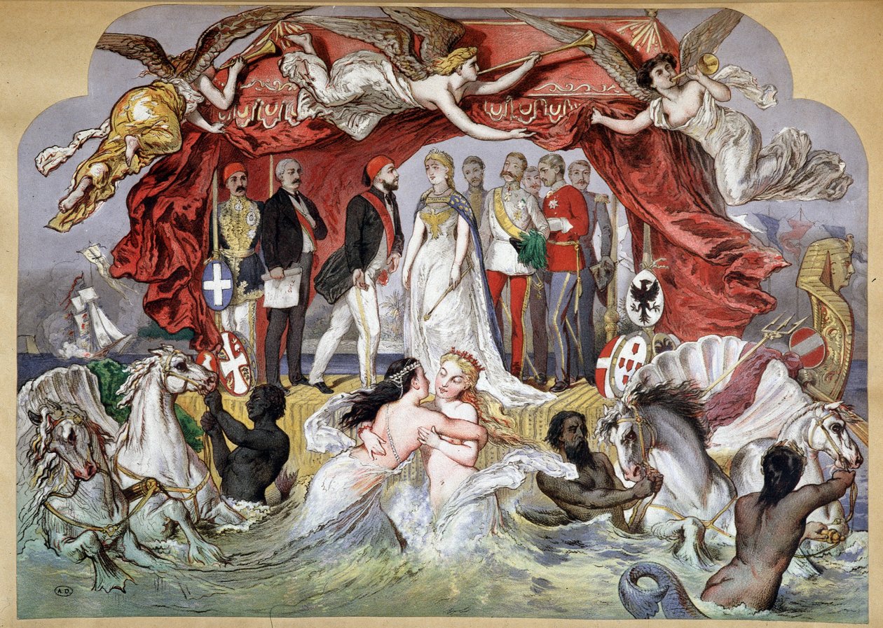Allegori om indvielsen af Suez-kanalen den 17/11/1869 af French School