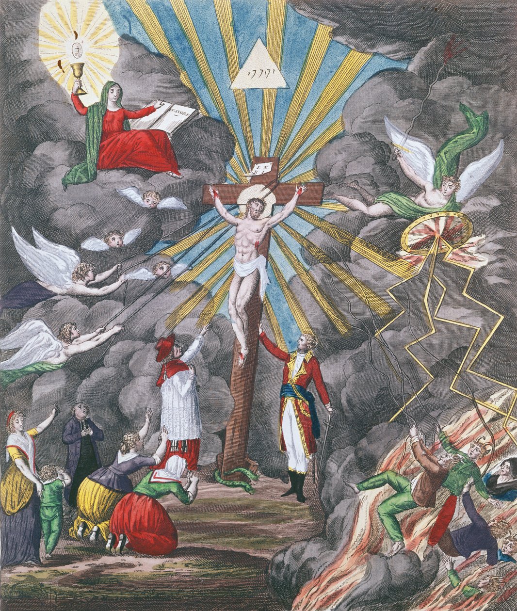 Allegori om genetableringen af den katolske religion i Frankrig i 1802 under Napoleon Bonaparte som førstekonsul, 1802 af French School