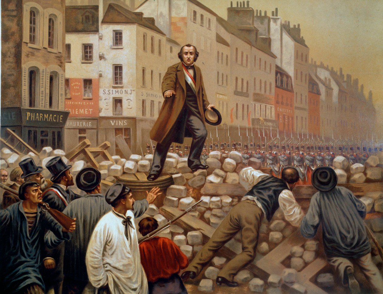 Alphonse Baudin (1811-1851) på barrikaden i Faubourg Saint Antoine den 3/12/1851 under Louis Napoleon III