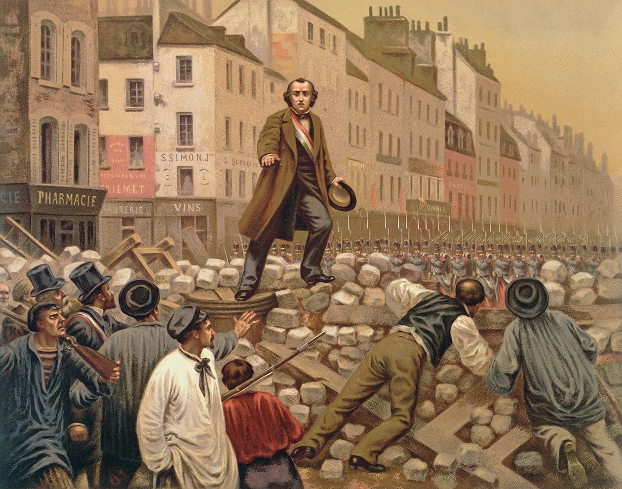 Alphonse Baudin på barrikaden af Faubourg Saint-Antoine, 3. december 1851 af French School