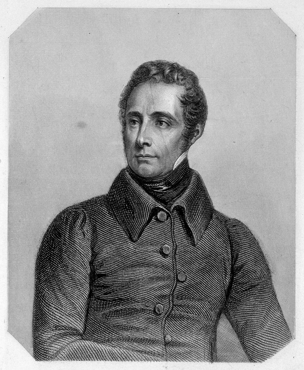 Alphonse de Lamartine, fransk digter (1790-1869). I "" Girondinernes historie"" af Lamartine af French School