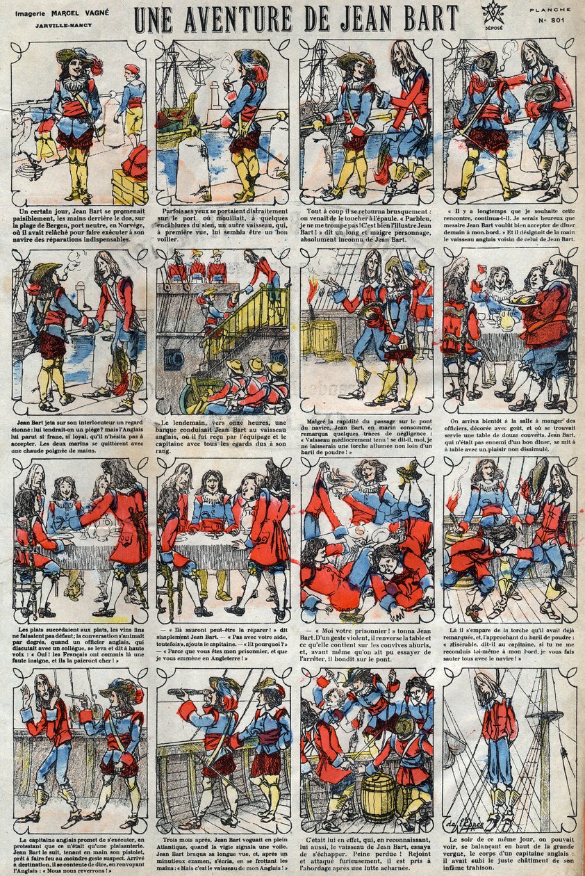Et eventyr af Jean Bart (1650 - 1702), fransk kaper. Epinal billeddannelse fra slutningen af det 19. århundrede. af French School