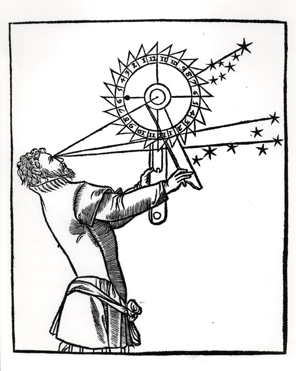 Et astrolabium, illustration fra Cosmographia af Petrus Apianus (1495-1552), udgivet i Paris af Vivant Gualtherot, 1551 Vivant af French School