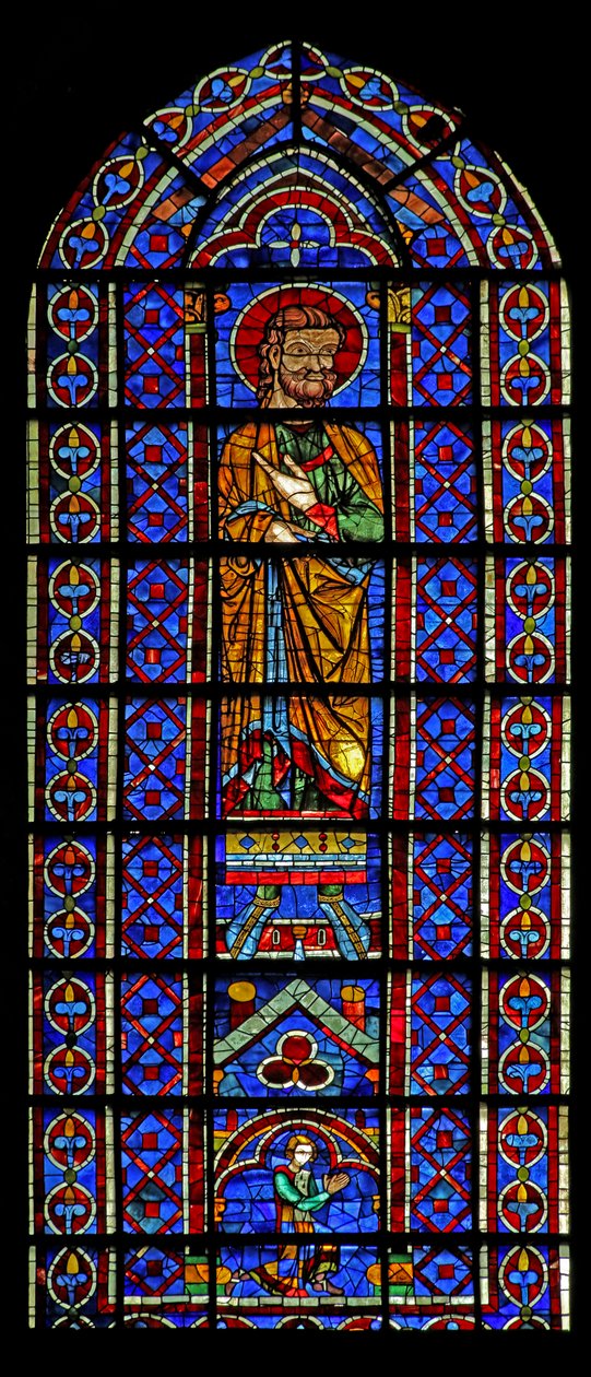 En uidentificeret figur med donoren - en Mauclerc nedenfor (w120) af French School