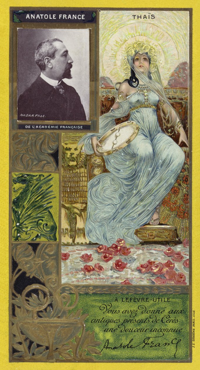 Anatole France, fransk romanforfatter (chromolitho) af French School