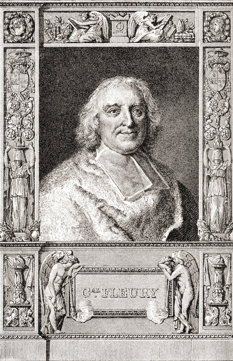 André-Hercule de Fleury, biskop af Fréjus, 1653 1743. Fransk kardinal og overminister for Ludvig XV. Fra Les Heures Libres udgivet 1908. af French School