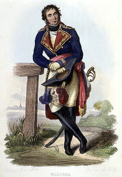 Andre Massena (1758-1817), marechal af Frankrig, hertug af Rivoli. i Ed. Mennechet, "" Le Plutarque francais "" af French School