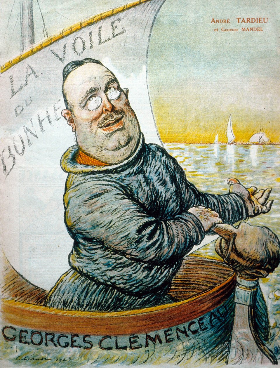 Andre Tardieu (farve litho) af French School