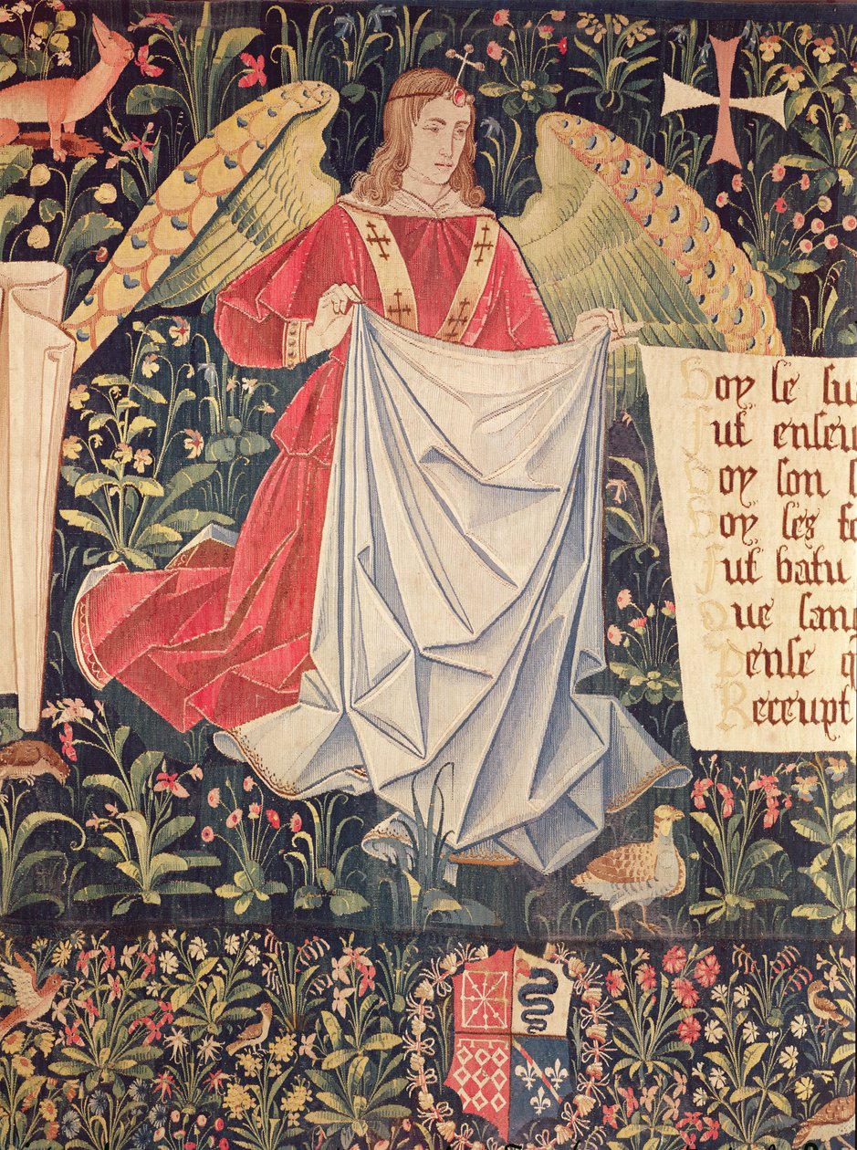 Engel, der holder ligklædet, detalje fra The Angels Bearing Instruments of the Passion af French School
