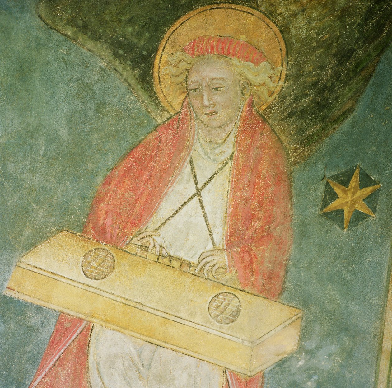 Engel spiller en clavichord, detalje fra kryptens hvælving af French School