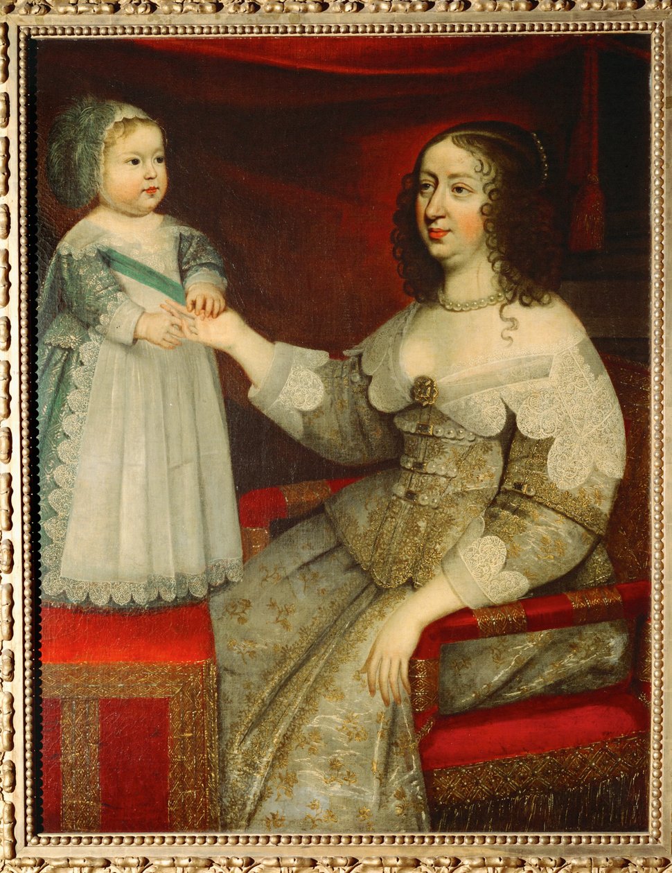 Anne af Østrig og Ludvig XIV ... (maleri på lærred) af French School