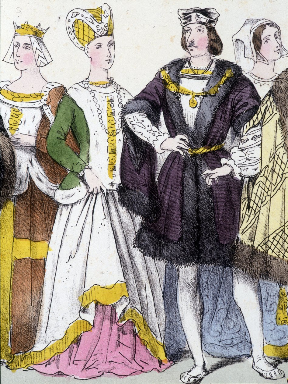 Anne af Bretagne og Charles VIII - i "Det franske monarki i tryk"" af French School