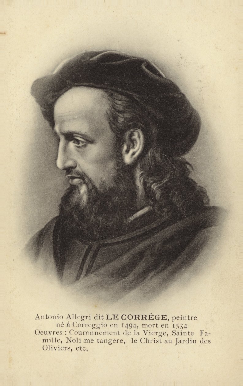 Antonio da Correggio, italiensk maler (litografi) af French School