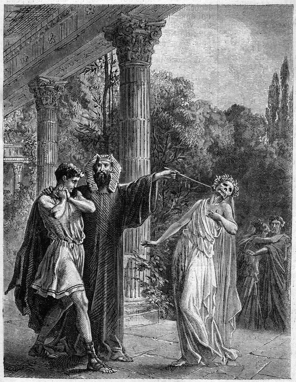 Apollonius til Korinth. I "Historien om den overnaturlige verdens magi og Dødelighed gennem tid og folk", Furne Jouvet et et Cie redaktører (1869). af French School