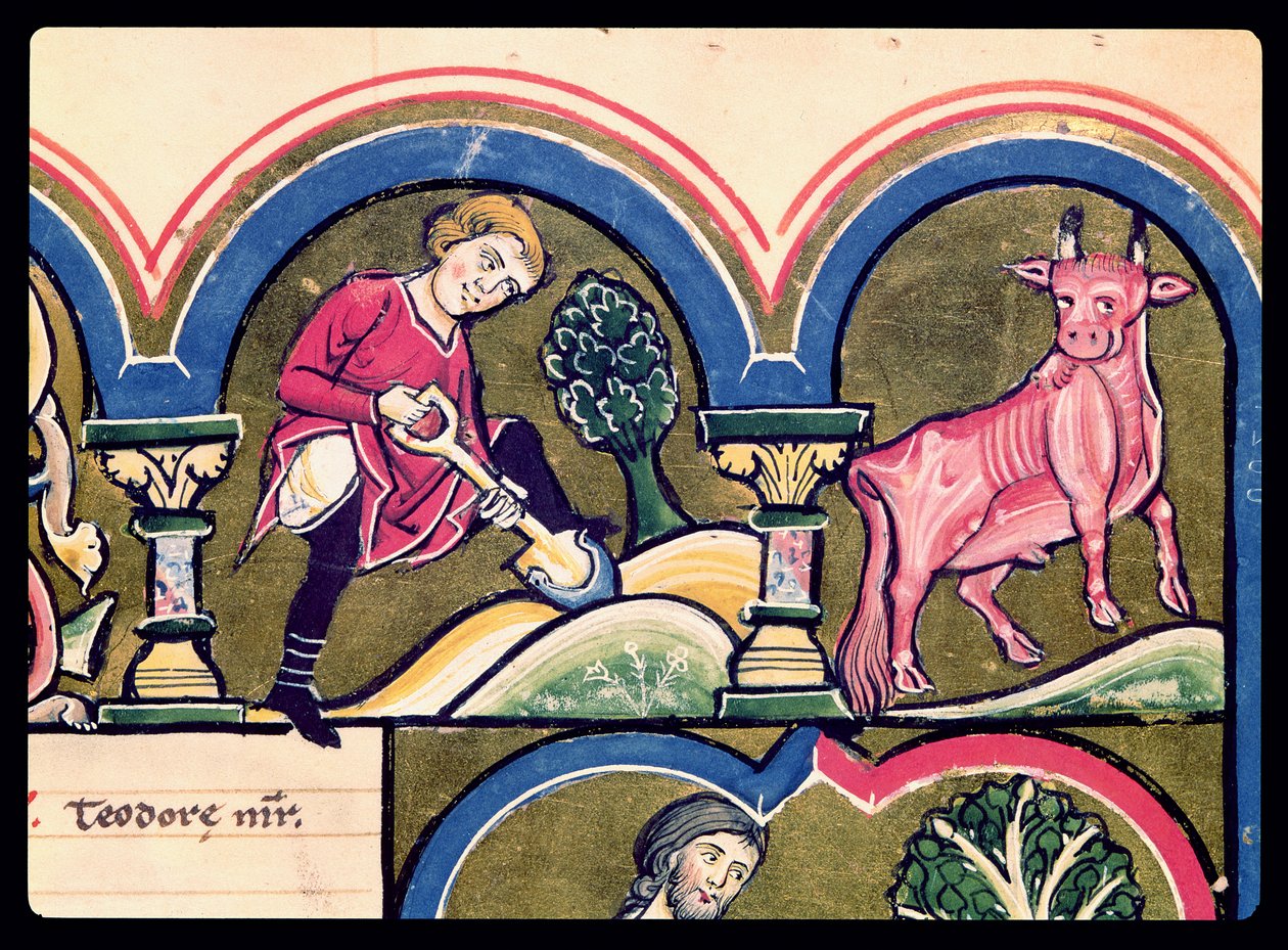 April: En bondegravning, fra psalteren af St. Elizabeth af French School