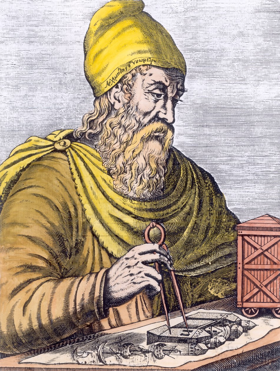Archimedes (287-212 f.Kr.) (senere farvelægning) af French School