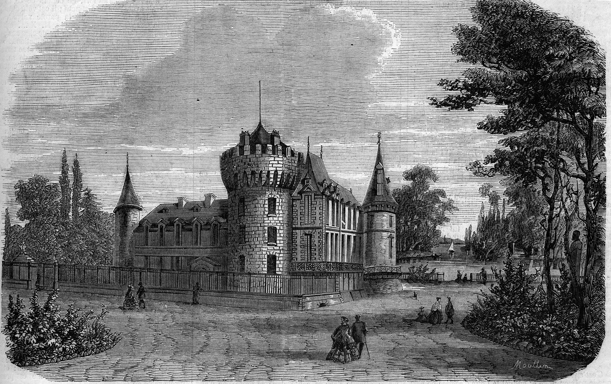 Arkitektur: udvendig udsigt over slottet Rambouillet (14.-15. århundrede, bemandet i løbet af århundredet) af French School