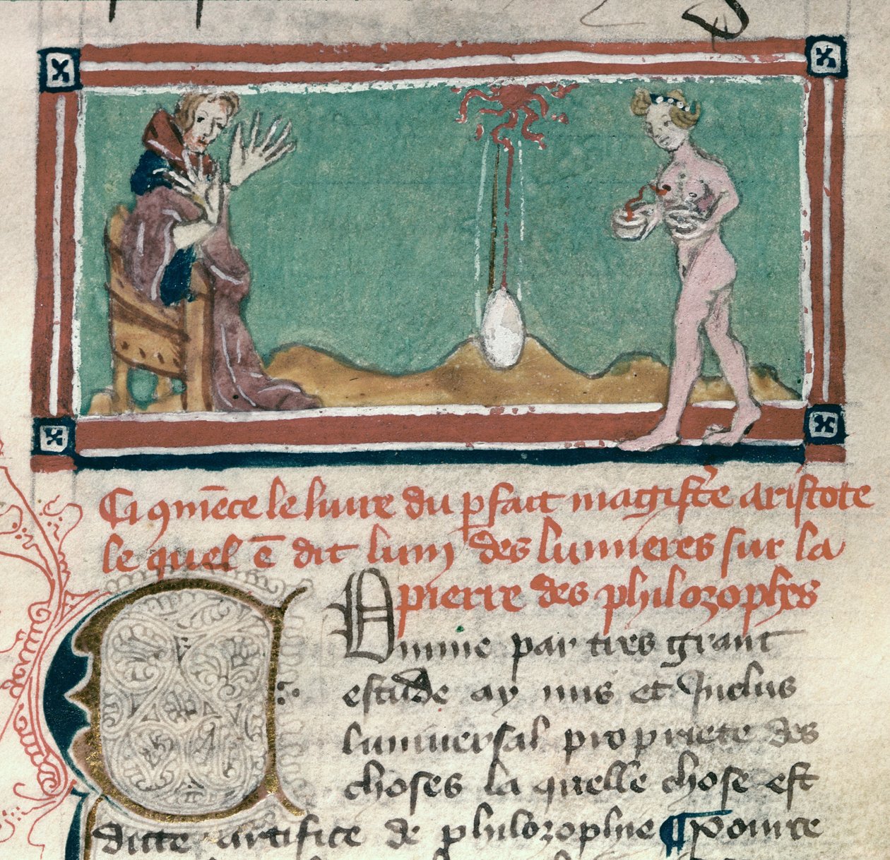 Aristoteles (384-322 f.Kr.) og Filosofernes Sten, fra en samling okkulte tekster af French School