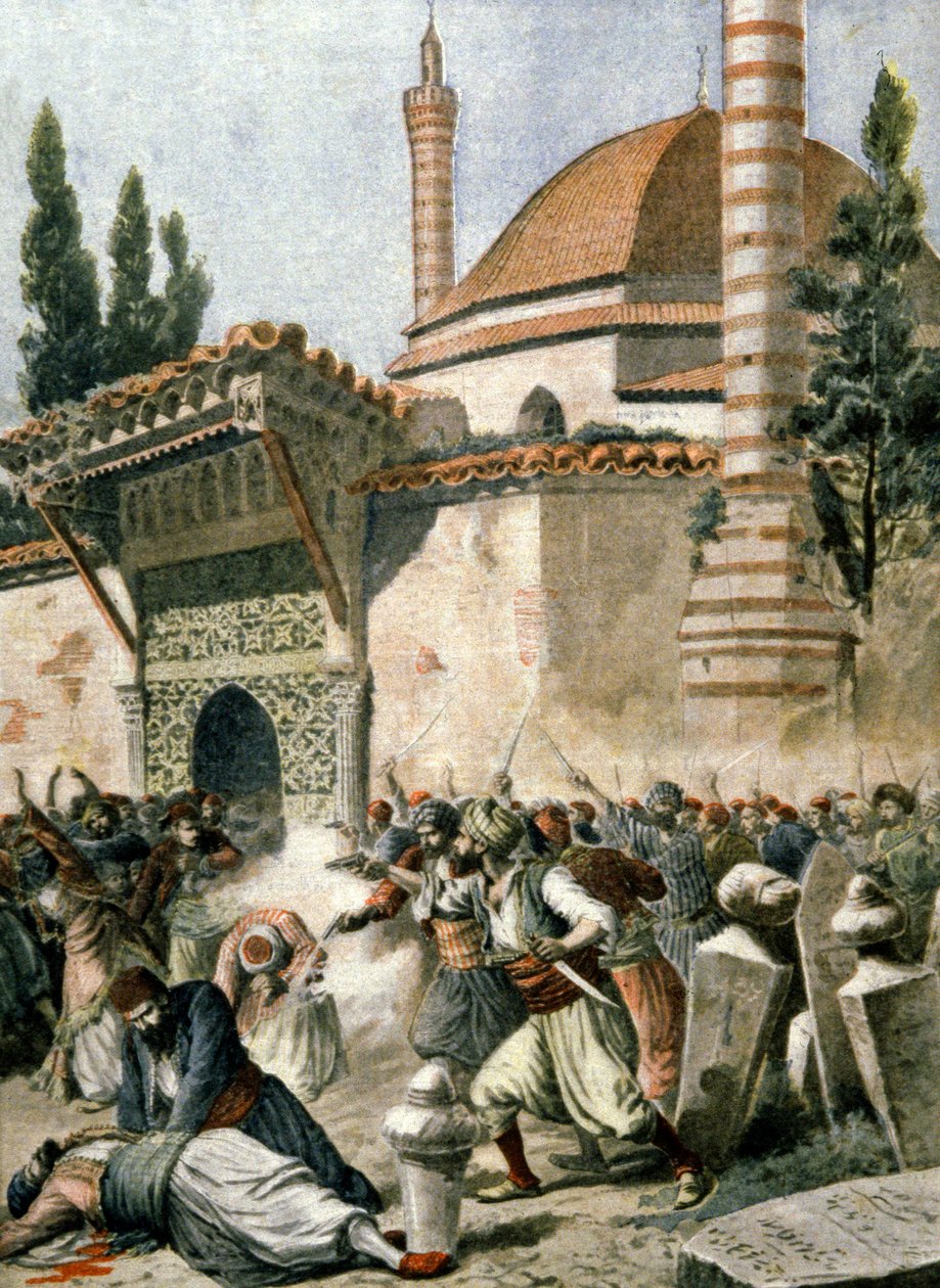 Armeniere angreb en moské i Konstantinopel af French School