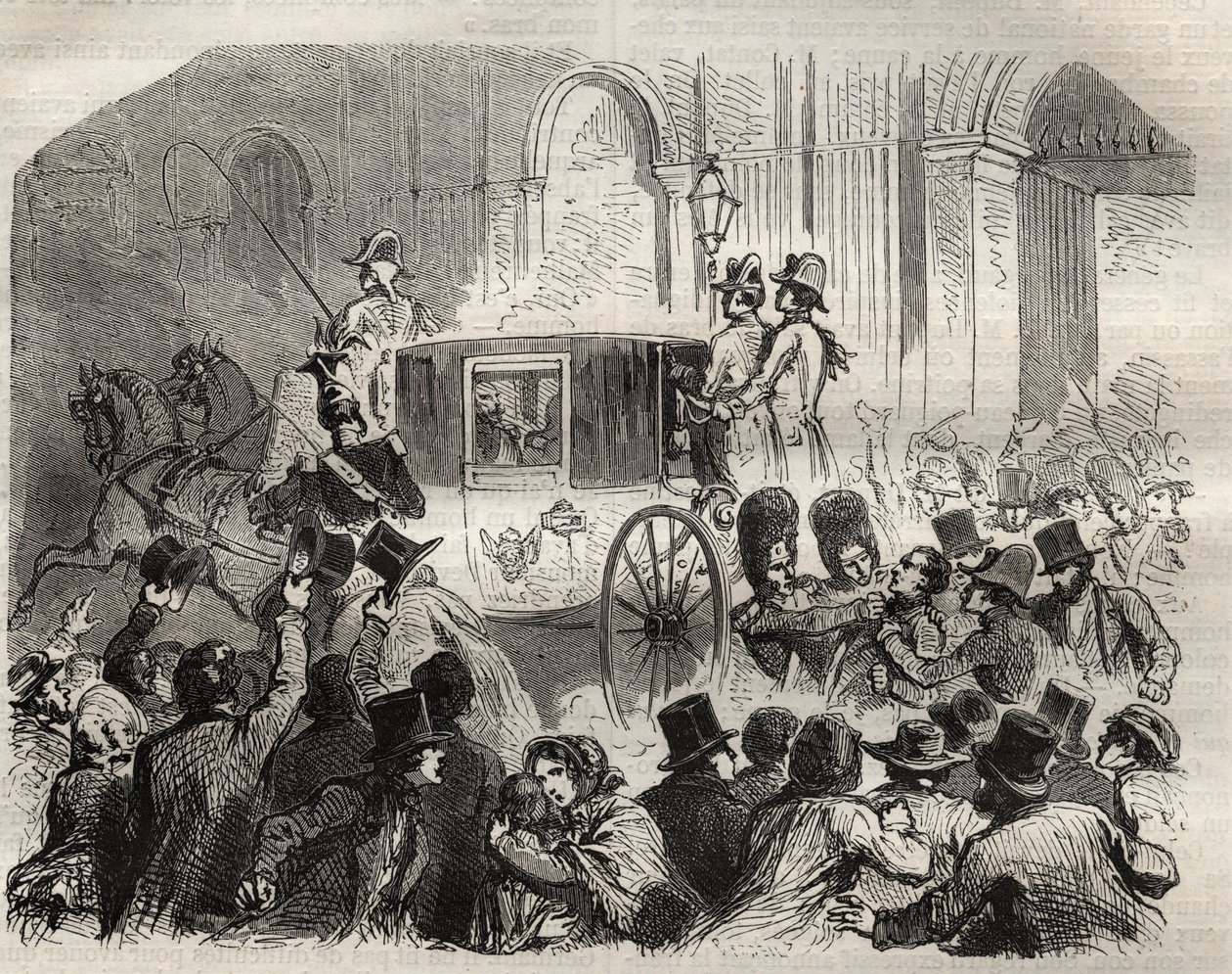Anholdelse af Louis Alibaud efter hans mordforsøg på Louis-Philippe 1er (1773-1850), franskmændenes konge, 25. juni af French School