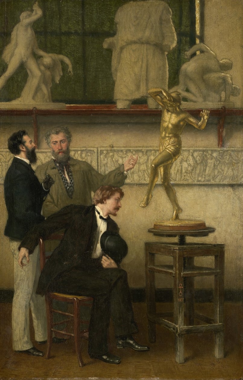 Kunstner i sit atelier af French School