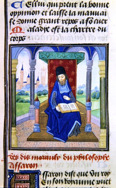 Assaron, fra Histoire des Philosophes, slutningen af det 15. århundrede (vellum) af French School