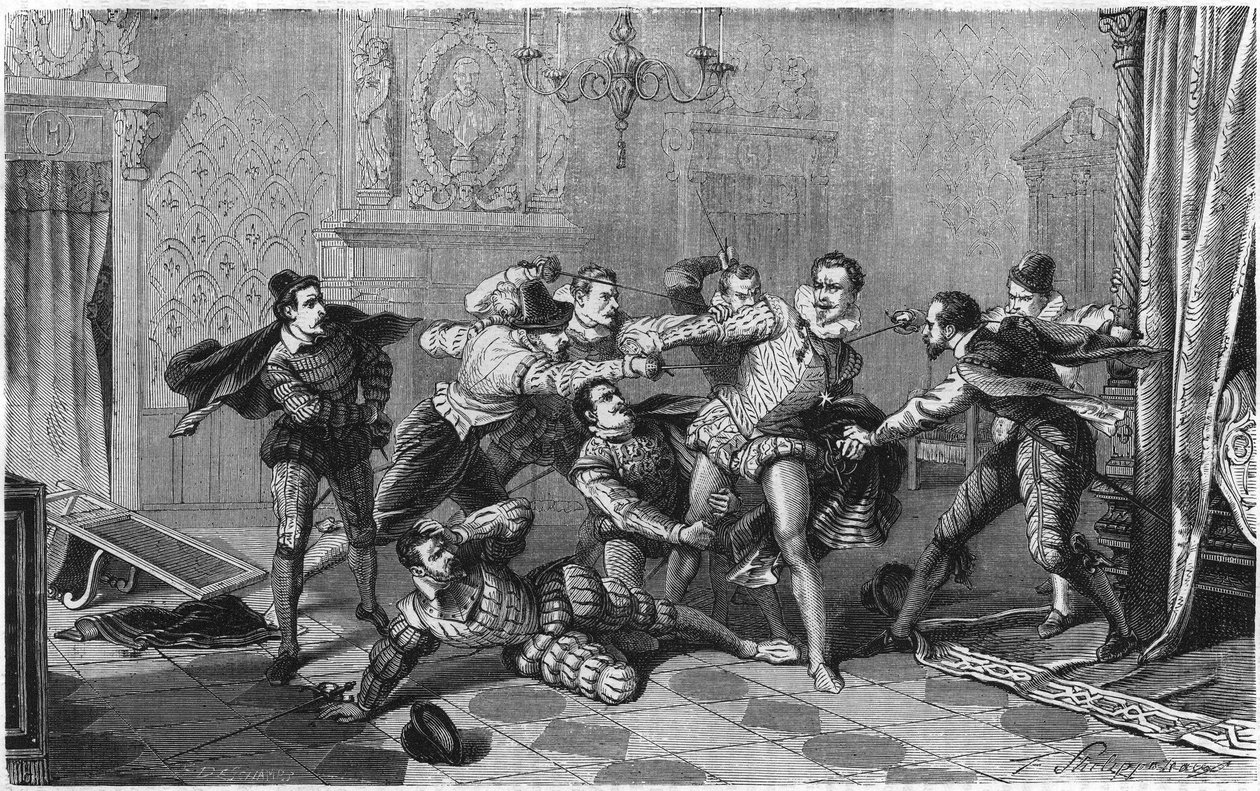Mordet på Henrik I af Lorraine, hertug af Guise kendt som Balafre (1550-1588), 23. december af French School