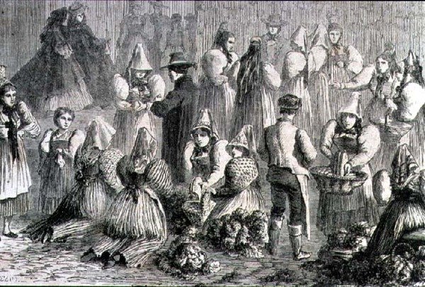 Augsburg-markedet i 1860
