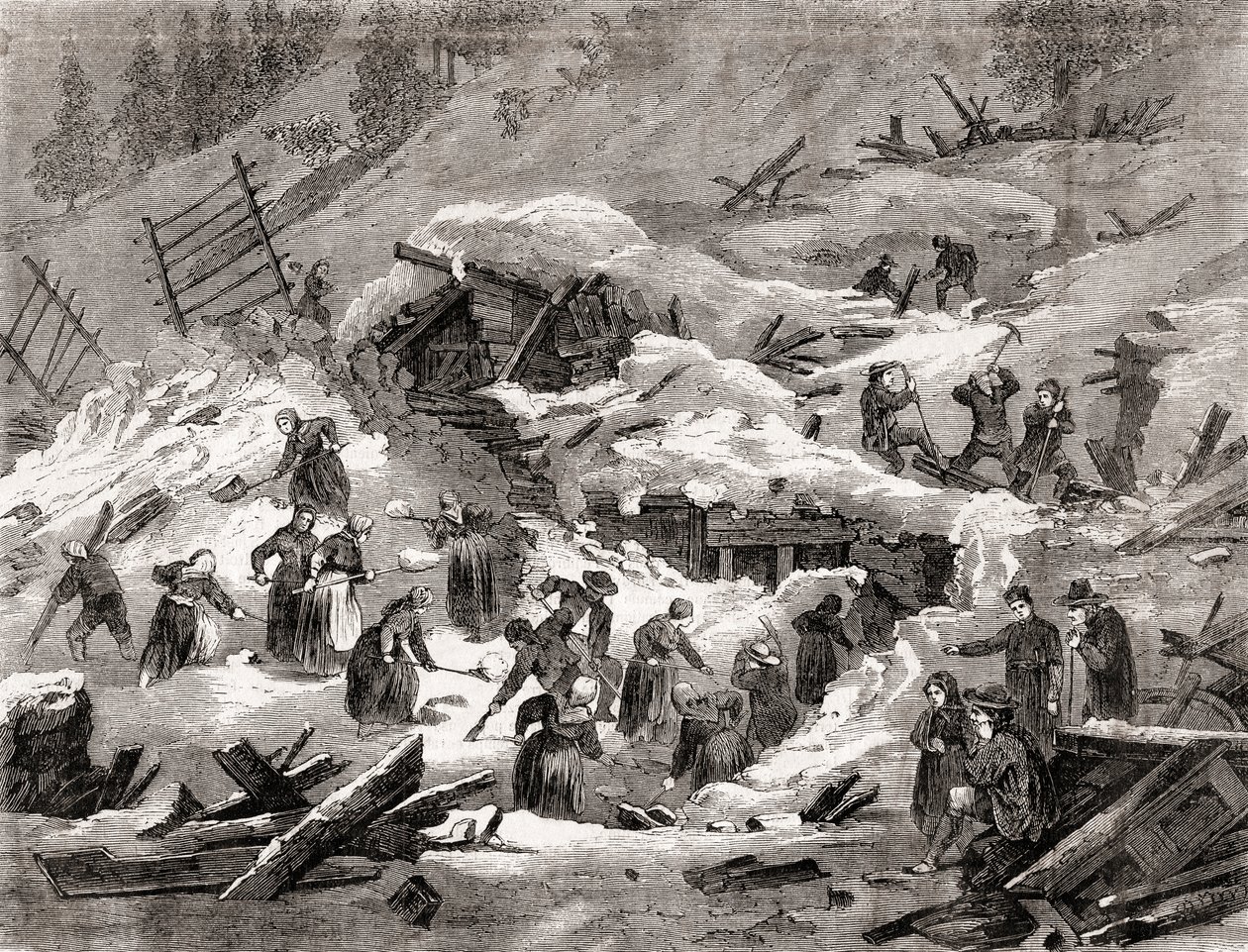 Lavine i de franske alper, fra 