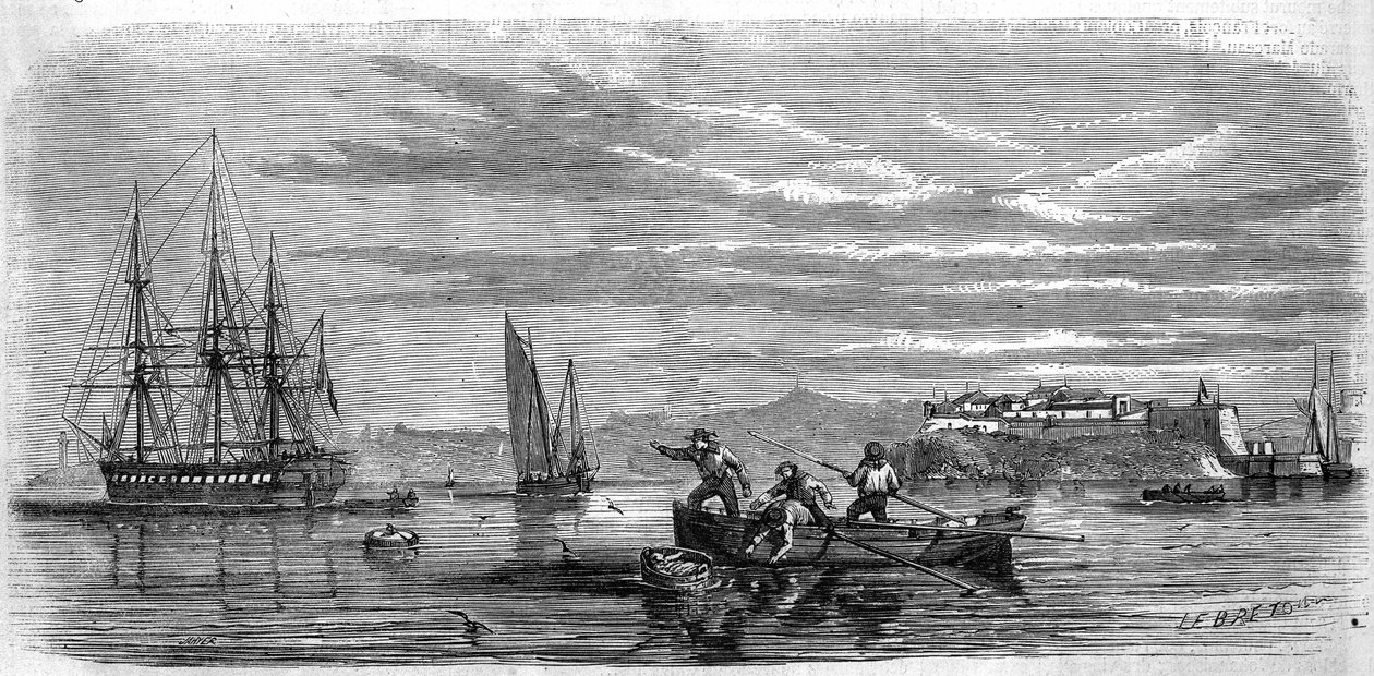 Baby indsamlet af mosserne fra fregatskolen "Thetis"". Brest (Finistere, 29) af French School