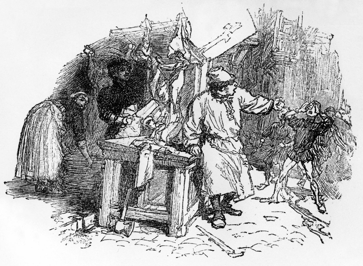 Ballader af Francois Villon "Santa Claus, who plants the vine", Pelletan-udgave, 1896 af French School
