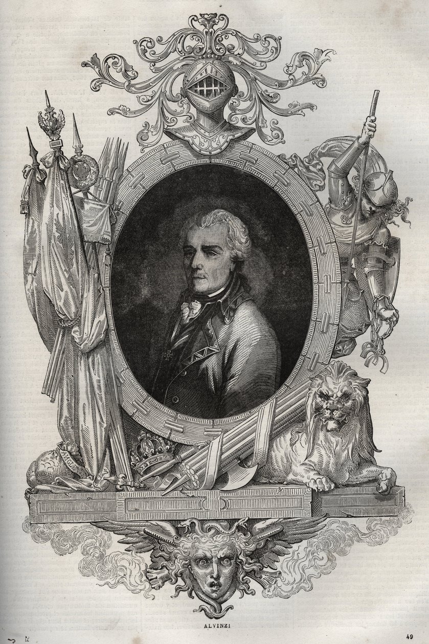 Baron Joseph Alvinczi (Alvinczy von Borberek) (1735-1810) østrigsk general - - New National Encyclopedia af Maurice La Charest - 1870 - af French School