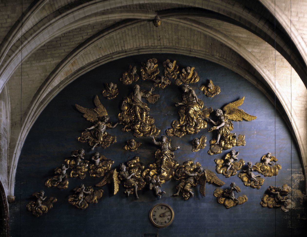 Barok arkitektur: indretning (1600-tallet). Mur på bagsiden af skibet i Church of Our Lady of the Angels (Our Lady of the Angels). L