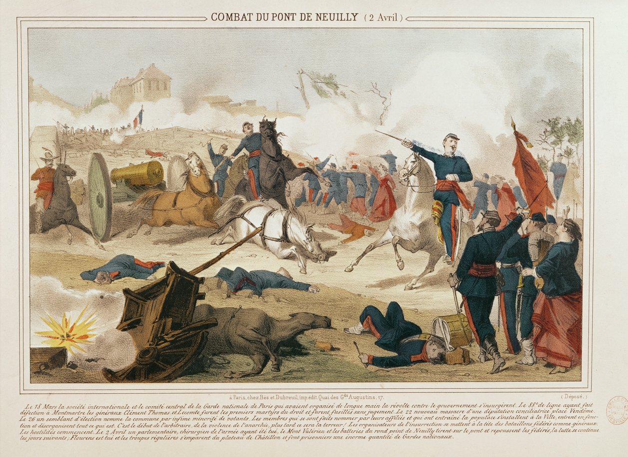 Slaget ved Pont de Neuilly, 2. april 1871 af French School