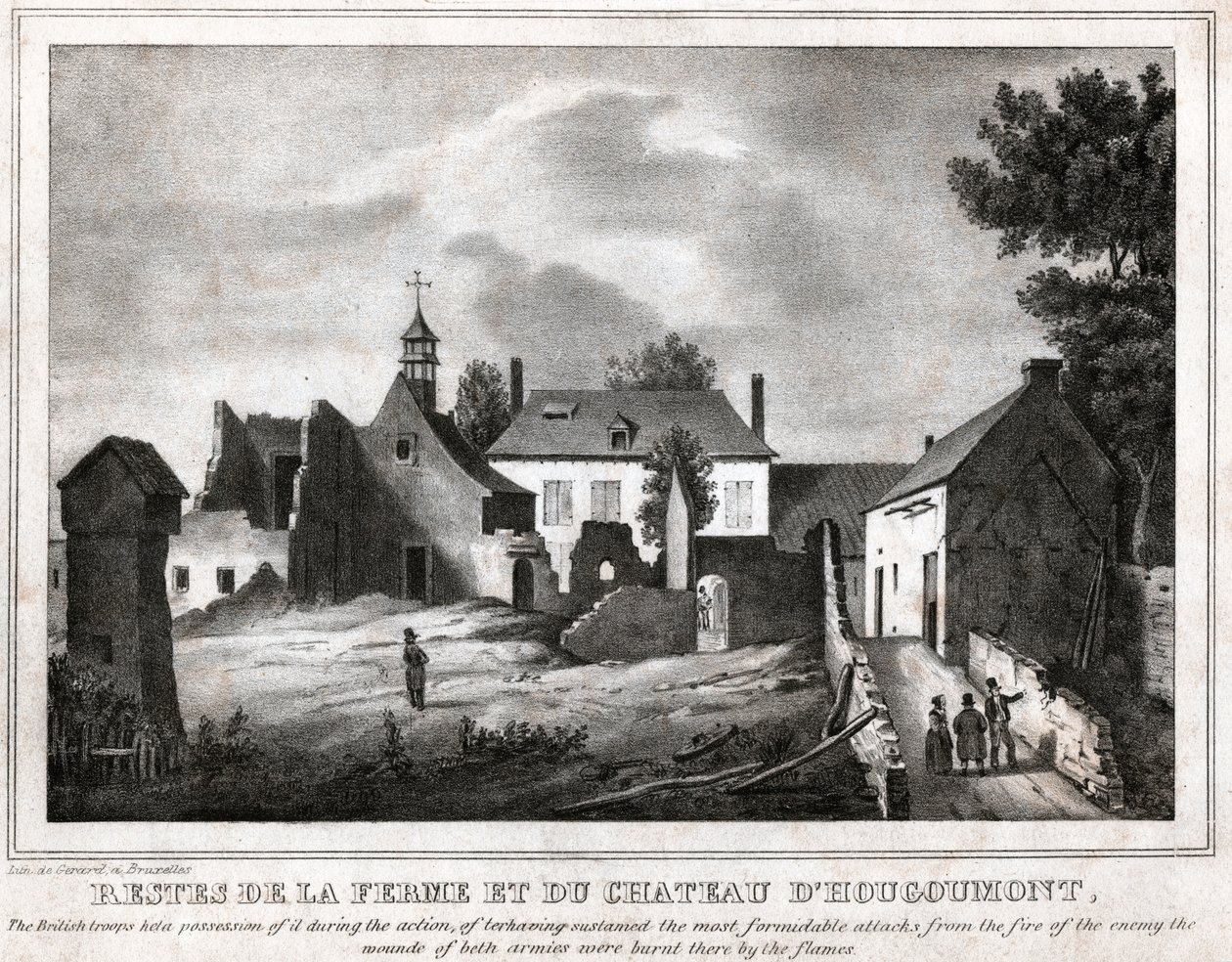 Slaget ved Waterloo. (stik, ca. 1830) af French School