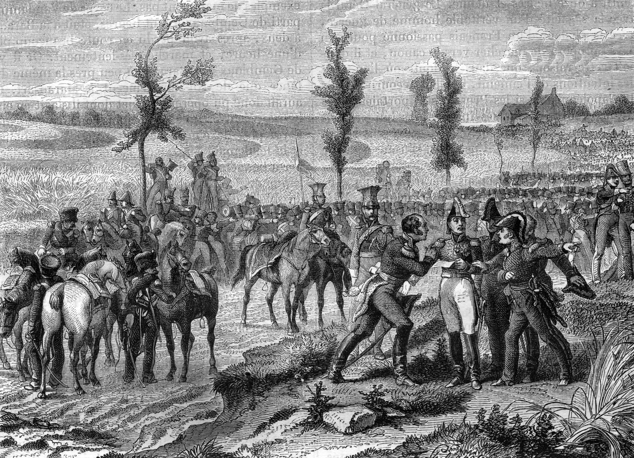 Battle of Waterloo, War of the Seventh Coalition i 1815, illustration fra 