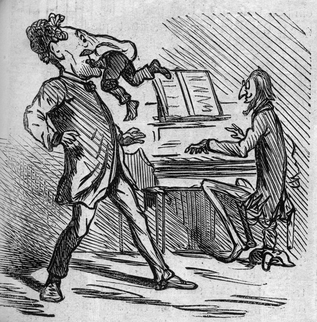 Inden han synger Mr. Offenbachs musik, bliver tenoren Hyacinthe banket for at give lidt lindring til hans hovedtoner. Den franske naturalisere den tyske komponist Jacques Offenbach (1819-1880) spiller klaver og Louis Hyacinthe Duflost, dit Hyacinthe af French School