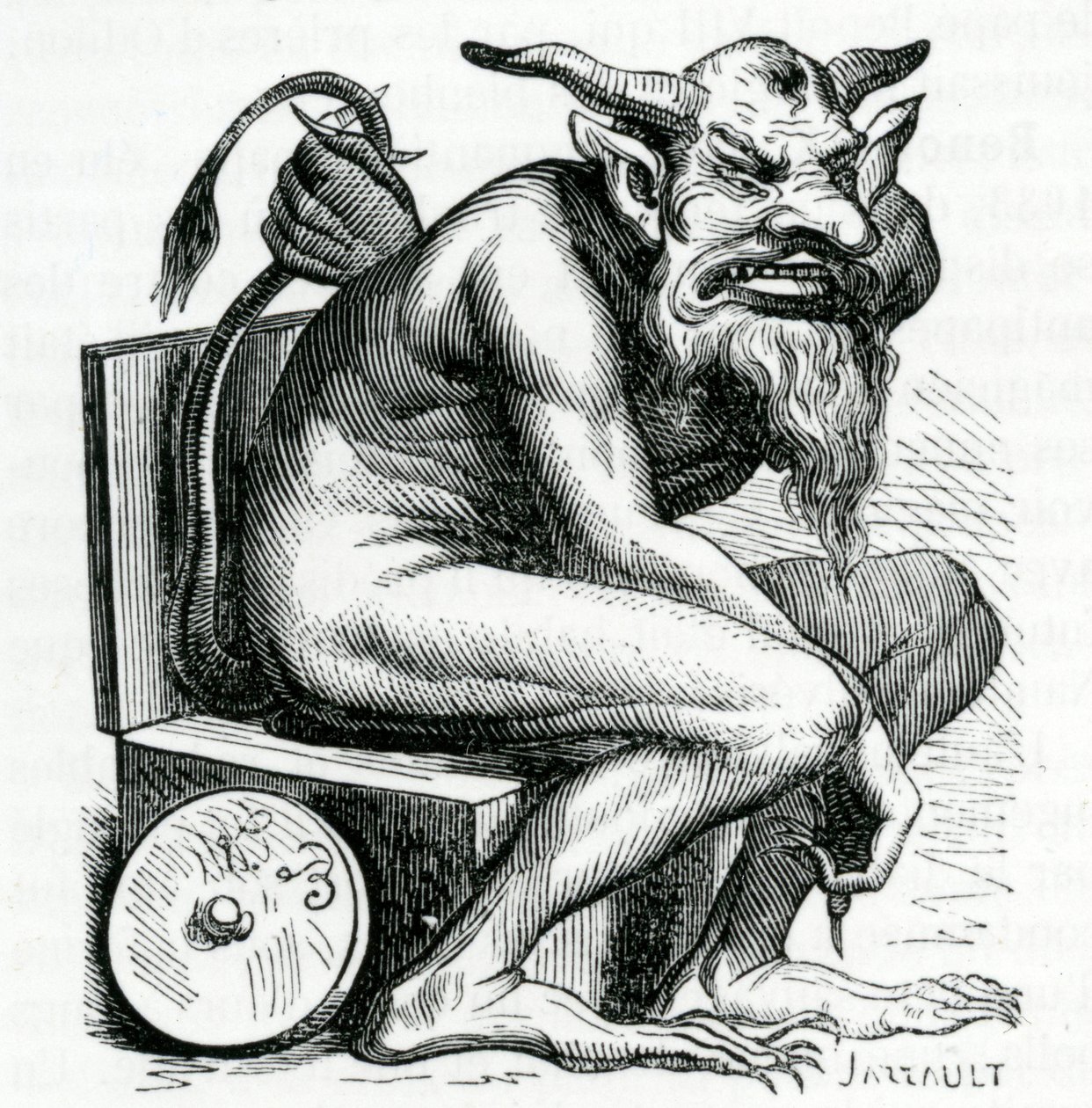 Belphegor, illustration fra Dictionnaire Infernal af Jacques Albin Simon Collin de Plancy, 1863 af French School