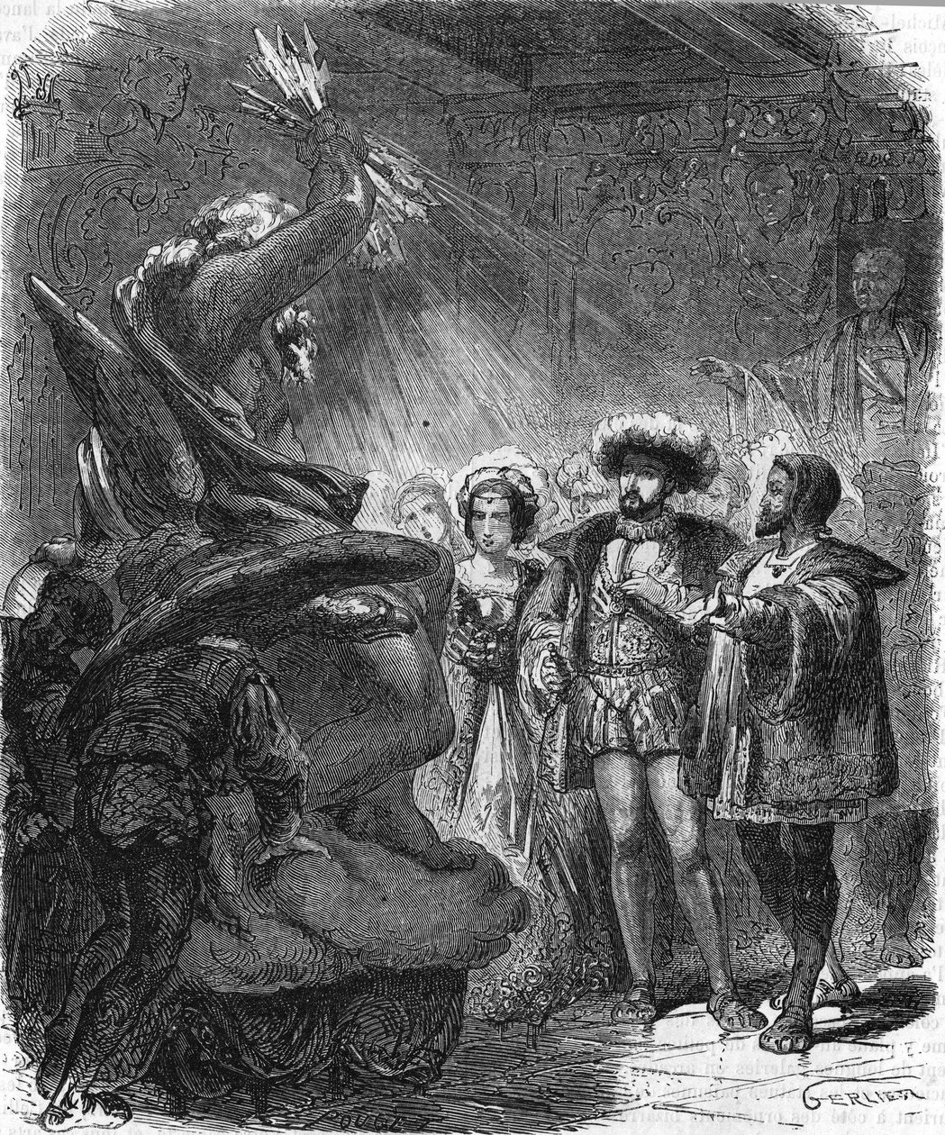 Benvenuto Cellini (1500-1571), italiensk kunstner ved hoffet til Francois 1. I ""Popular History of France"", nd. ca. 1885. Stik. af French School