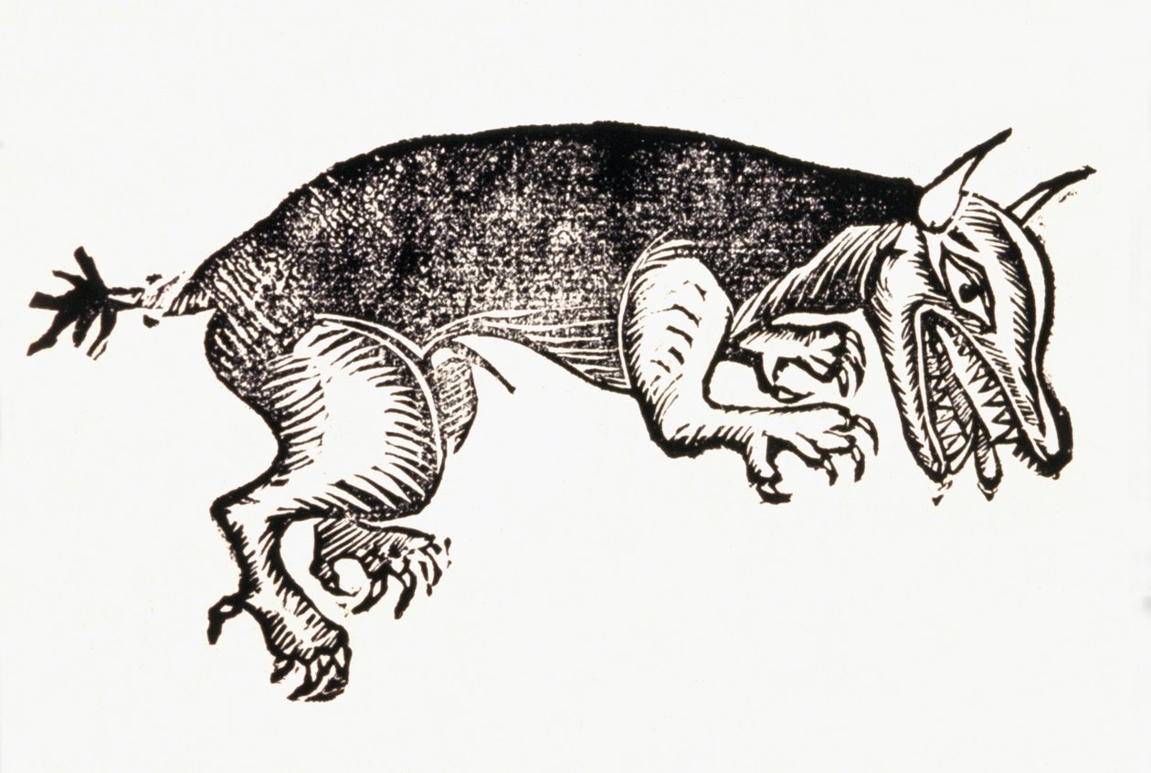 Bete du Gevaudan. omkring 1765 (gravering) af French School