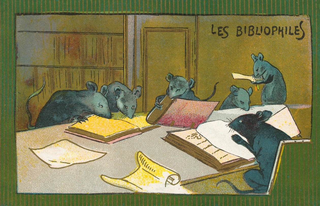 Bibliofile rotter (chromolitho) af French School